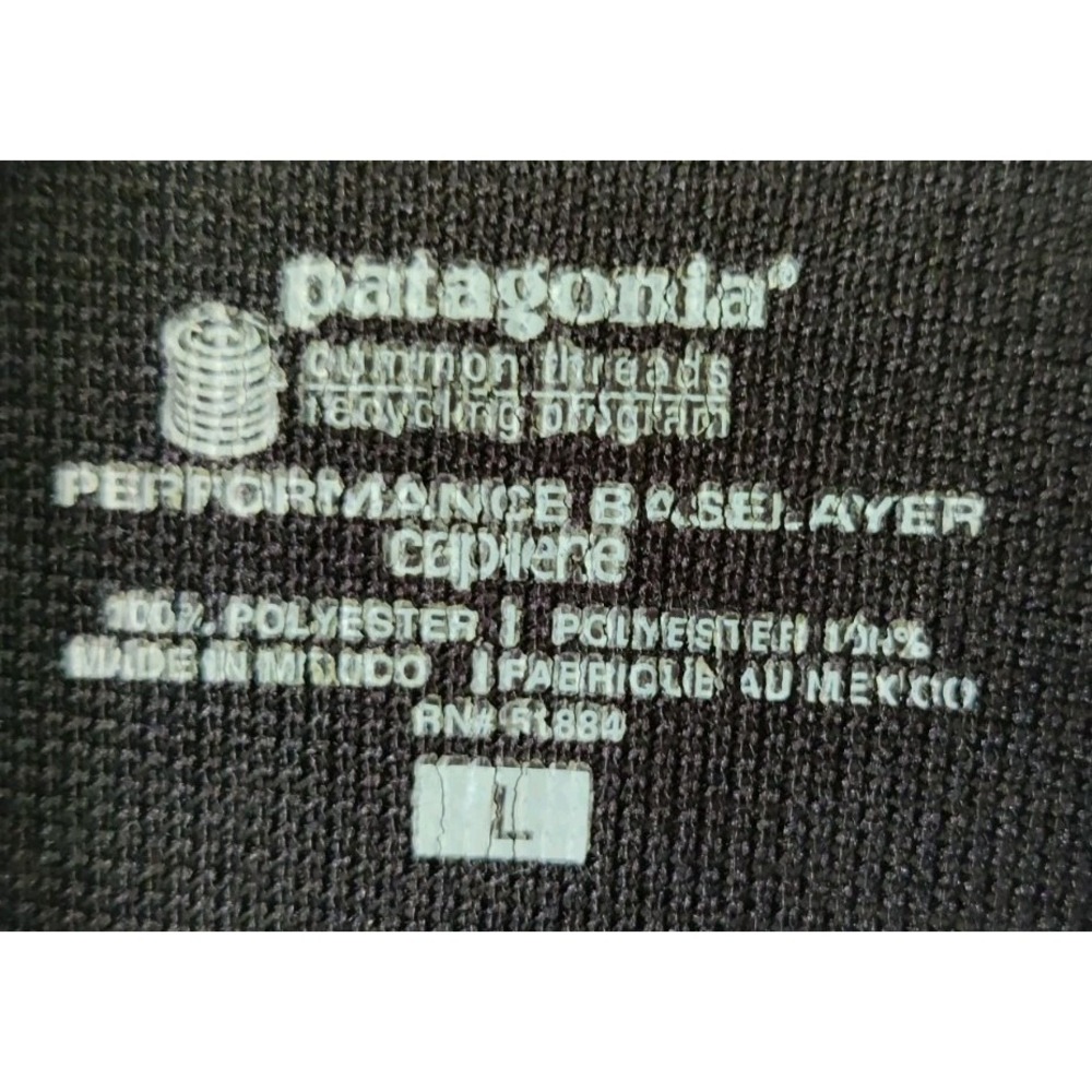 Patagonia Pullover Womens L Black Capilene Lightweight Zip Neck Base Layer USA - Picture 3 of 5